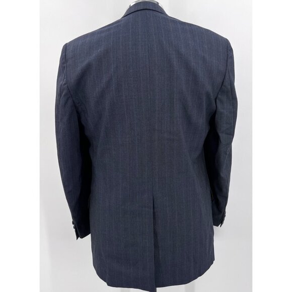 Burberry Navy Blue Suit Jacket Wool Blazer Saks Fifth Avenue - Picture 4 of 9